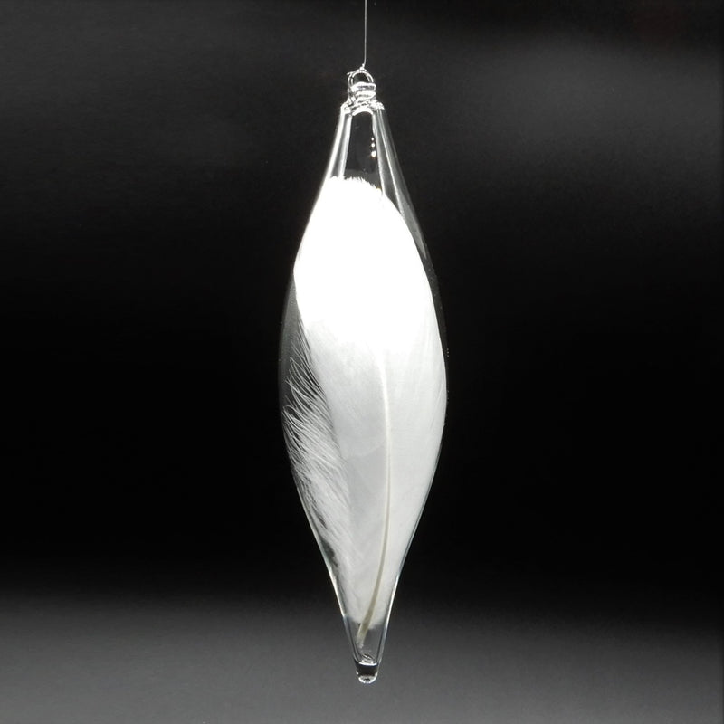 Cockatoo Feather in Glass Ornament XLG