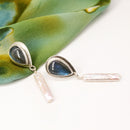Labradorite Pearl Earrings