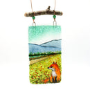 Fox in Field Fused Glass