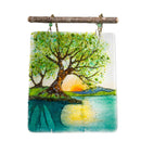 Tree With Sunrise Lg Fused Glass