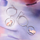 Rabbit On Circles Earrings