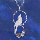 Cardinal and Flowers Necklace