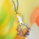 Standing Bear and Flowers Necklace