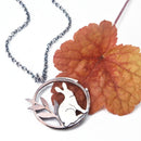 Rabbit with Copper Leaf Branch Necklace
