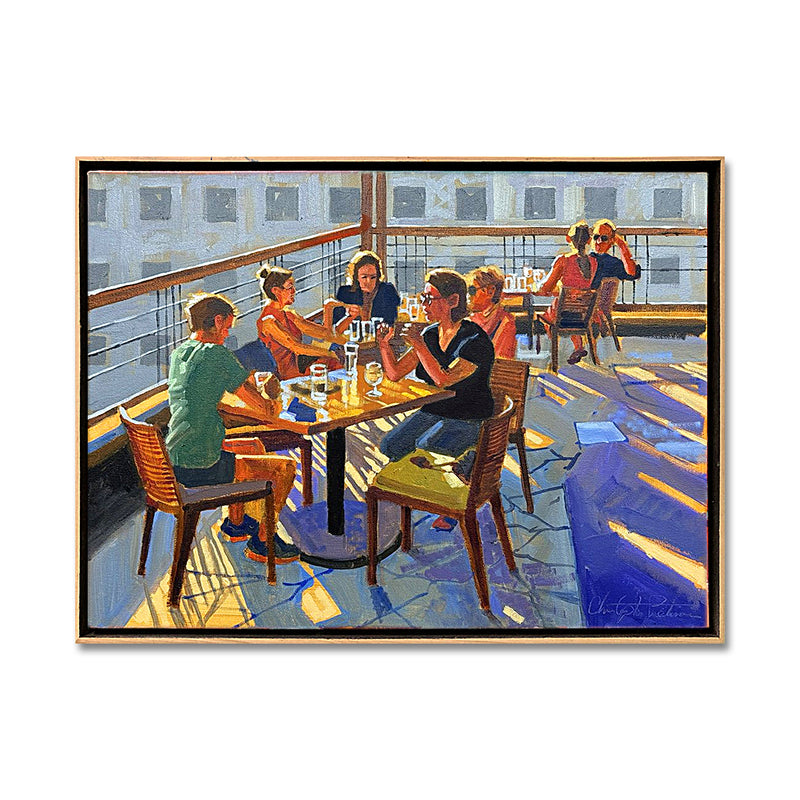 Rooftop Dining 19X25 Oil On Canvas