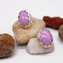 Pink Stone Stud Earrings