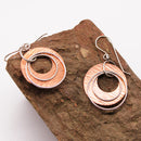 Copper With Silver Wire Earrings