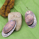 Layered Copper and Silver Earrings