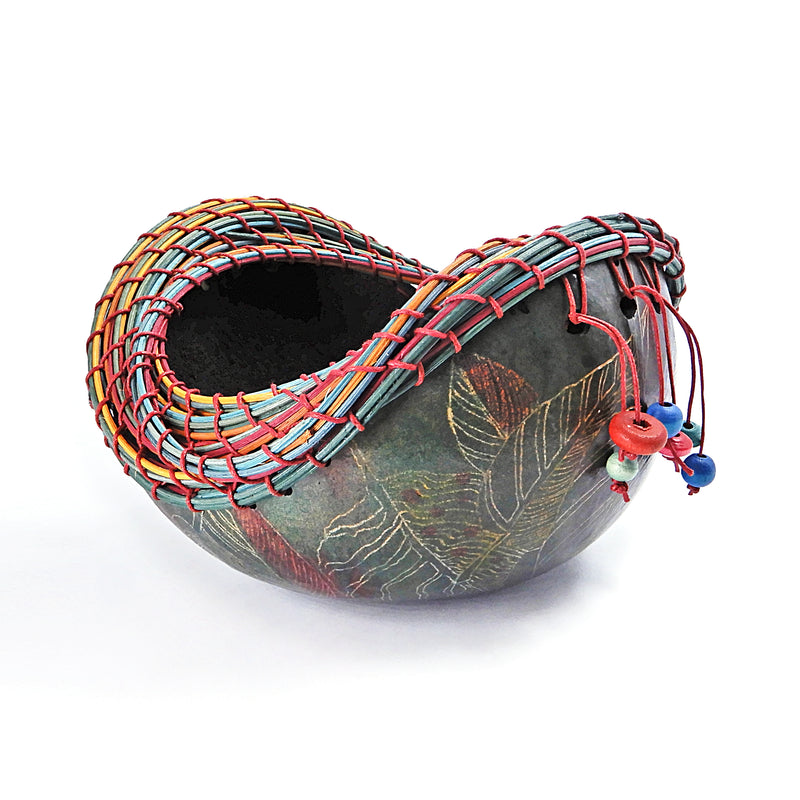 Multicolor Woven/Beaded Gourd