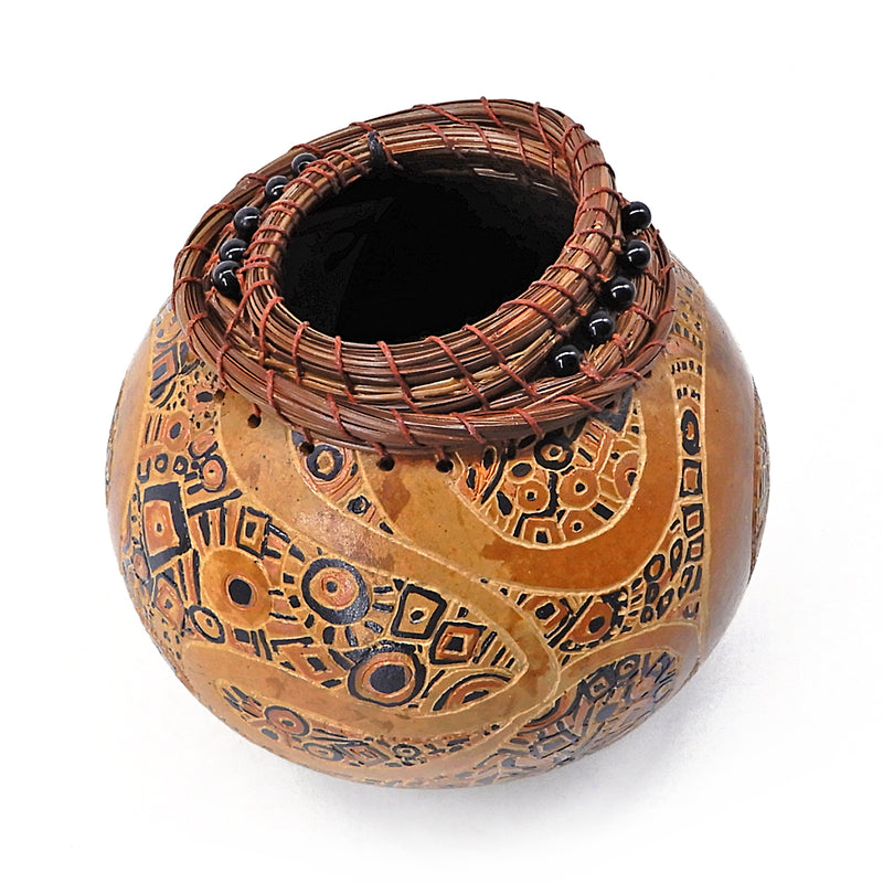 Aztec Babbles With Pine Needles Gourd
