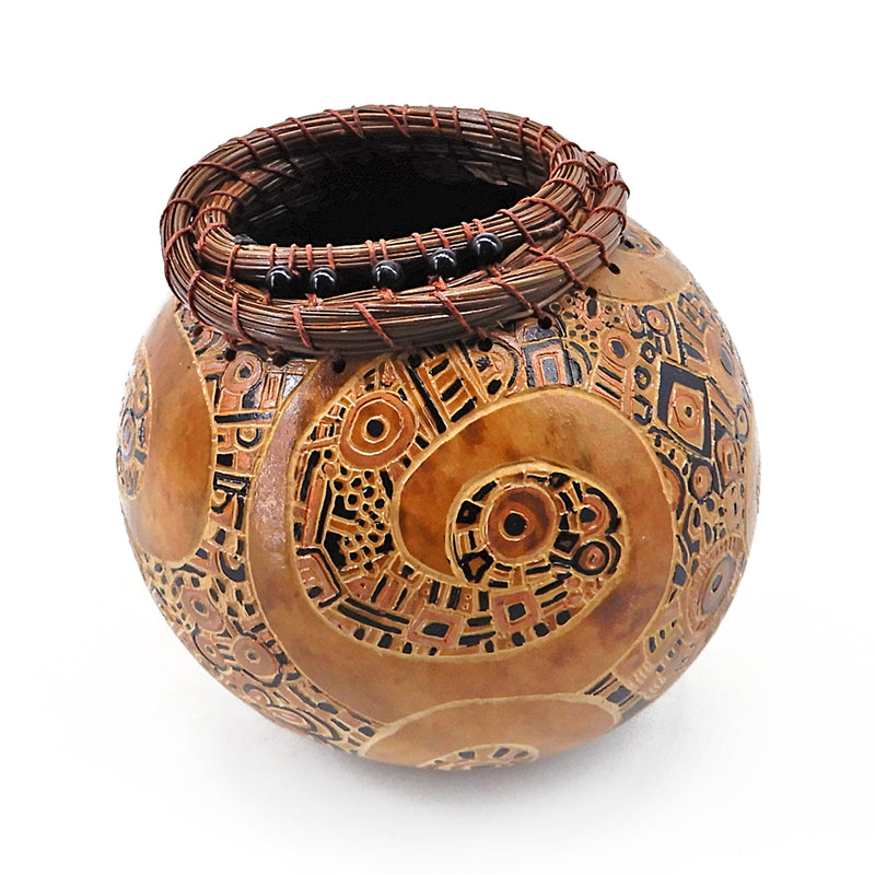 Aztec Babbles With Pine Needles Gourd