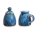 Cream & Sugar Set - Dark Blue Cherry Blossom