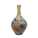 Blue/Peach Crystalline Vase