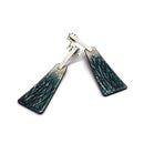 Turquoise Enamel Long Stem Earrings