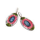 Oval Sgriffito Enamel Earrings