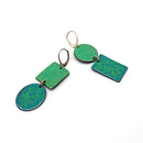 Mismatch Enamel in Greens Earrings