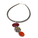 3 Disc Enamel Necklace