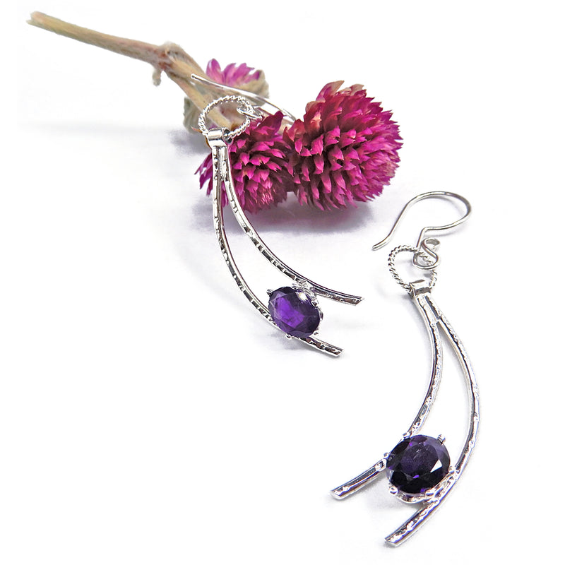 Amethyst Shooting Star Earrings