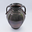 Copper Raku Vase with Handles