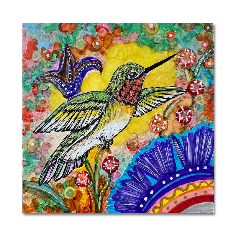 Hummingbird 4X4 Scratch Board Art