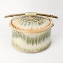 Green Lidded Decor Piece With Reeds