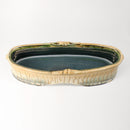 Tan/Green Large Envelope Vase With Base