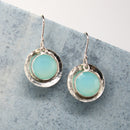 Aqua Chalcedony Dangle Earrings