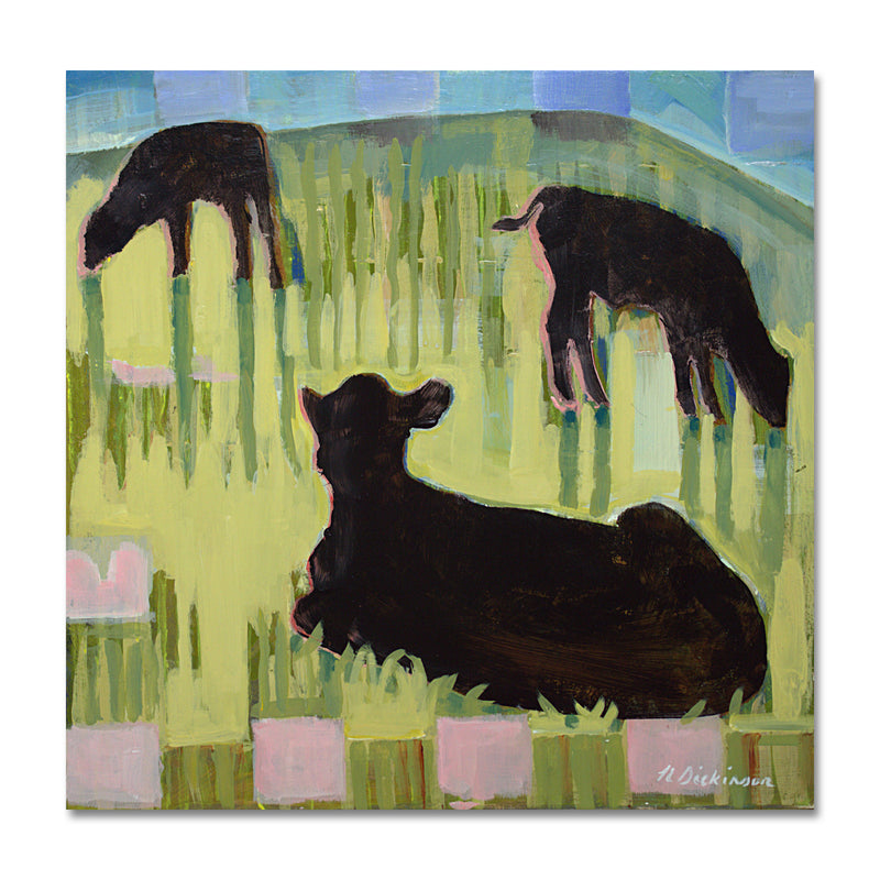 Bearwallow Cows I 12X12 Acrylic On Wood