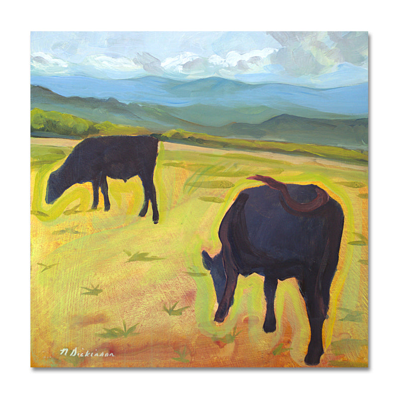 Bearwallow Cows II 12X12 Acrylic On Wood