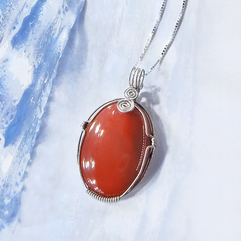 Wire Wrapped Carnelian Necklace