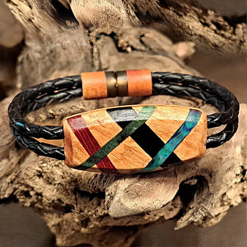 Abstract Stripes Bracelet 7.5"