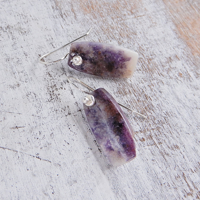 Purple Opal Slab Earrings