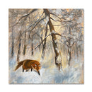 Fox in Forest 18X18 Oil On Canvas