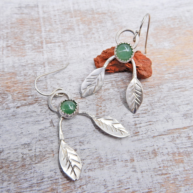 Aventurine Leaves Earrings