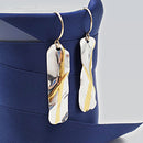 Ribbon Rectangle Keum-Boo Earrings