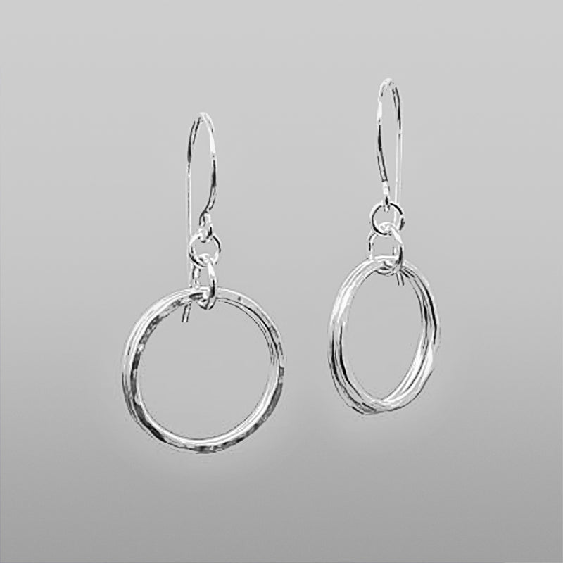 Double Hammered Ring Earrings