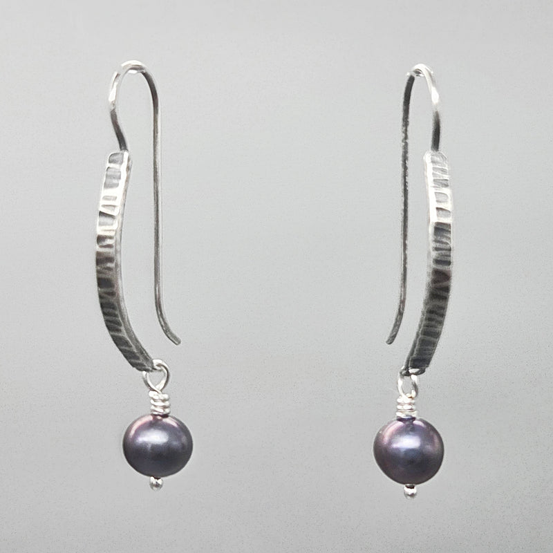 Peacock Pearl Textured Drop Earrings