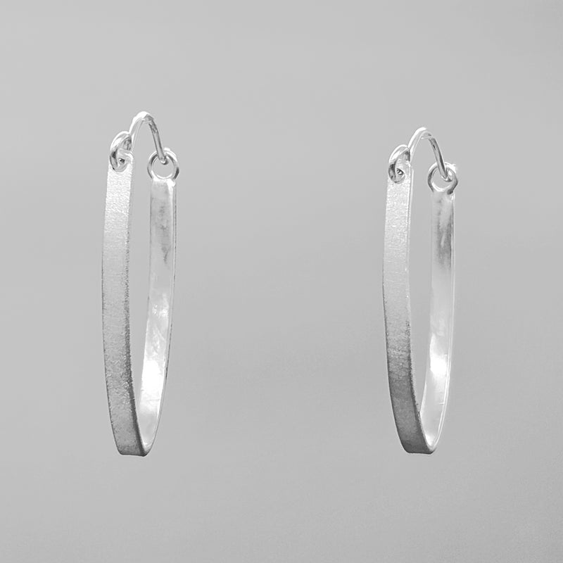 Frosted U Shape Hoop Earrings