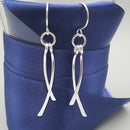 Two Feather With Loop Earrings