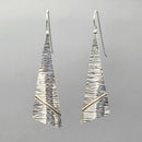 Mixed Metal Textured Spear Earrings
