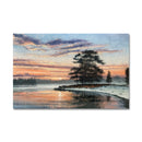 Winter Dawn Over Still Waters 22X34 Oil On Aluminum Leaf