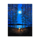 Stories By the Campfire 18X24 Oil On Aluminum Leaf