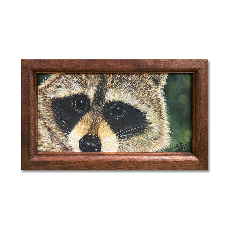 Raccoon 7X11 Acrylic On Wood