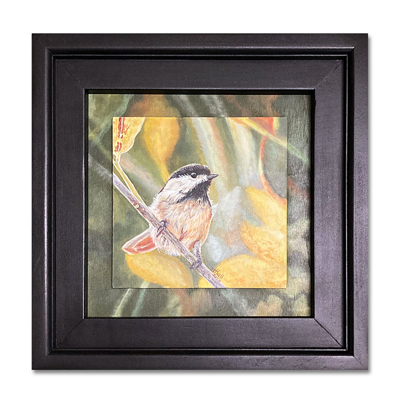 Chickadee 13X13 3D Acrylic On Board