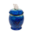Green/Blue Quartz Crystal Lidded Urn