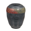 Raku Copper/Texture Banded Vase