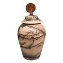 Horsehair Lidded Vase w/Wood Topper