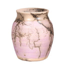 Pink Crackle Horsehair Raku Vase