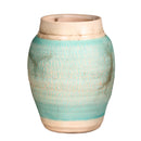 Teal Crackle Horsehair Raku Vase