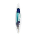 Parrot Feather in Glass Ornament Oblong
